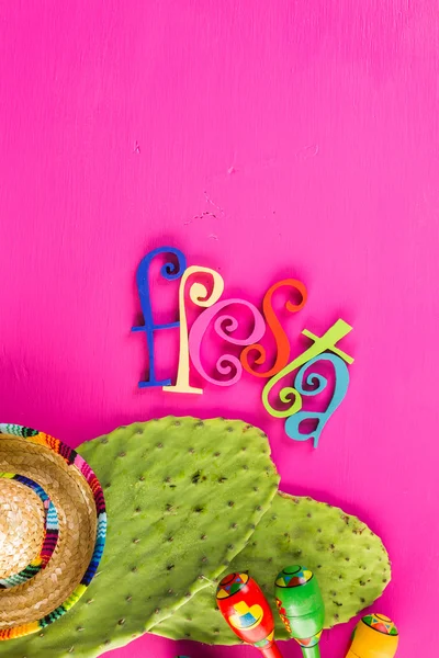 Decorações de mesa coloridas tradicionais Fiesta — Fotografia de Stock