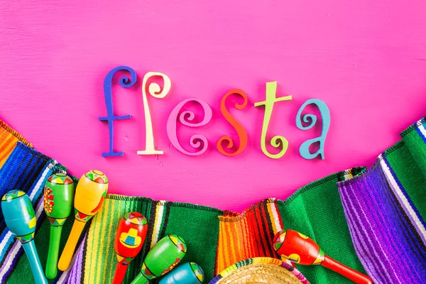 Decorações de mesa coloridas tradicionais Fiesta — Fotografia de Stock