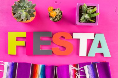 Fiesta renkli masa süslemeleri