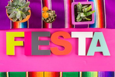 Fiesta renkli masa süslemeleri