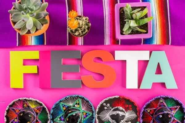 Fiesta colorful table decorations — Stock Photo, Image