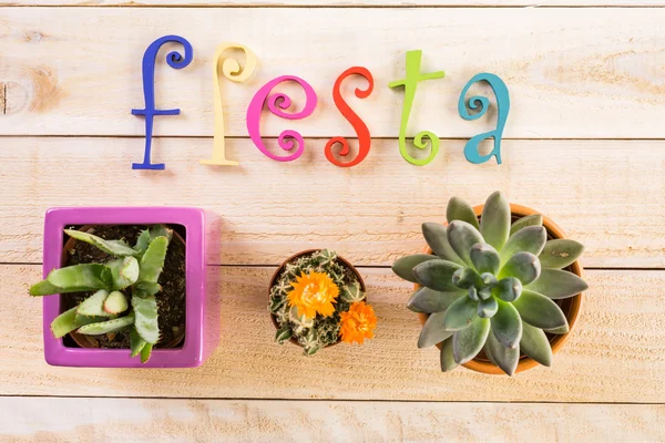 Fiesta decorações de mesa coloridas — Fotografia de Stock