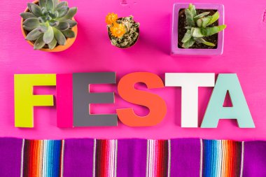 Fiesta renkli masa süslemeleri