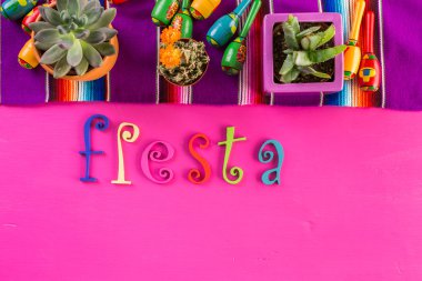 Fiesta colorful table decorations clipart