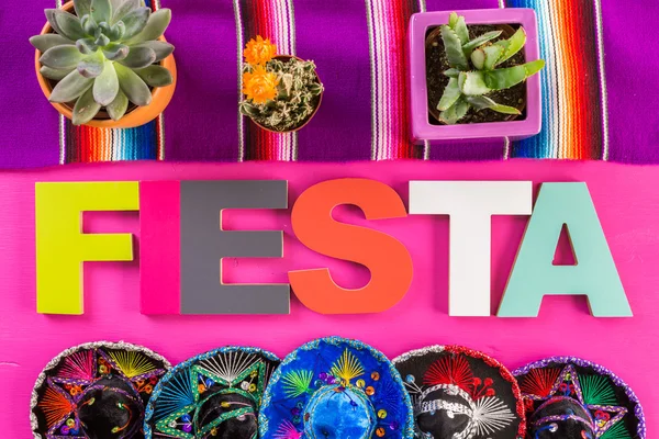 Fiesta colorful table decorations — Stock Photo, Image