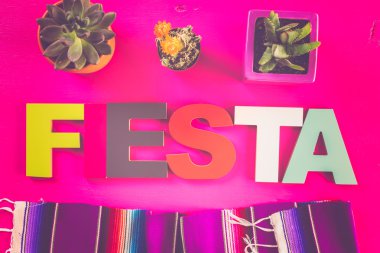 Fiesta renkli masa süslemeleri