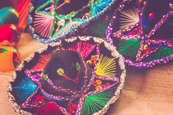 Fiesta colorful table decorations — Stock Photo, Image