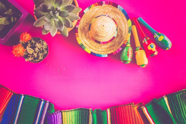 Fiesta barevné stolní dekorace — Stock fotografie