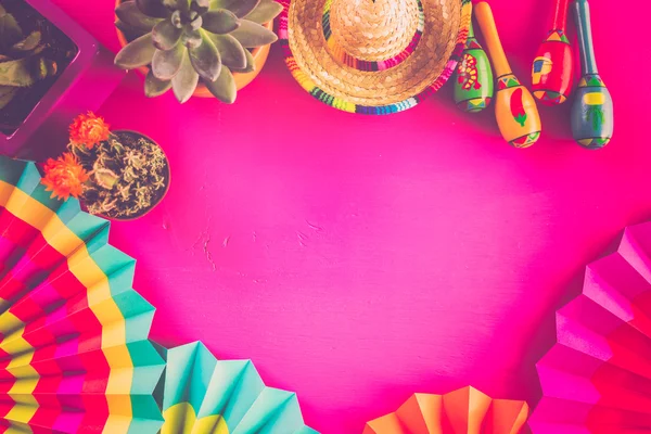 Fiesta colorful table decorations — Stock Photo, Image