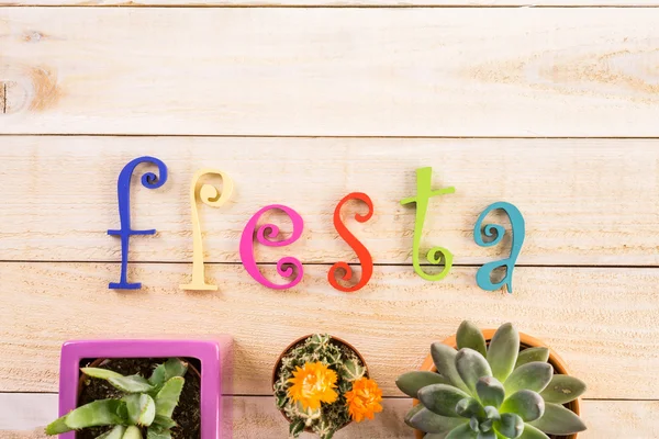 Fiesta colorful table decorations — Stock Photo, Image