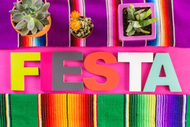 Fiesta renkli masa süslemeleri