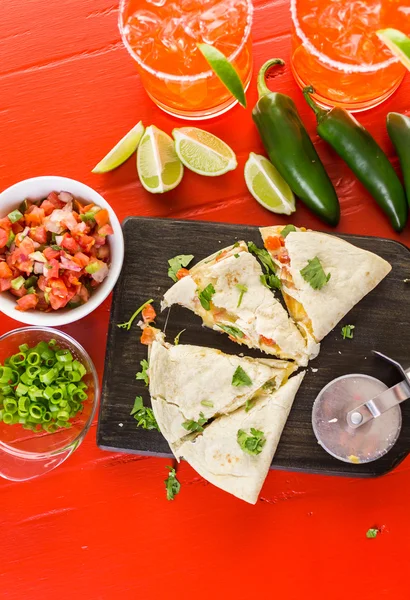 Quesadilla affettata da vicino — Foto Stock