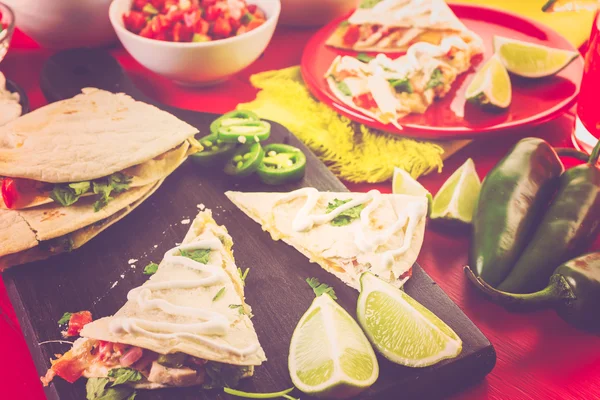 Sliced quesadilla close up — Stock Photo, Image