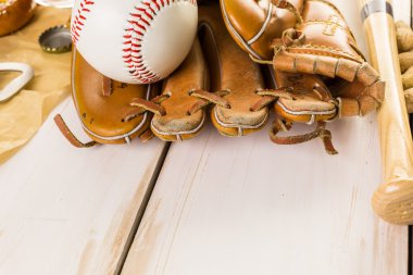 eski yıpranmış beysbol ekipman 