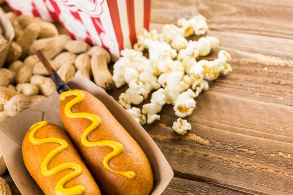 Game Day Snacks, corn dogs — Stock Photo, Image