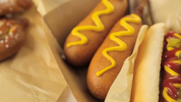 Comida fiesta de béisbol — Vídeos de Stock