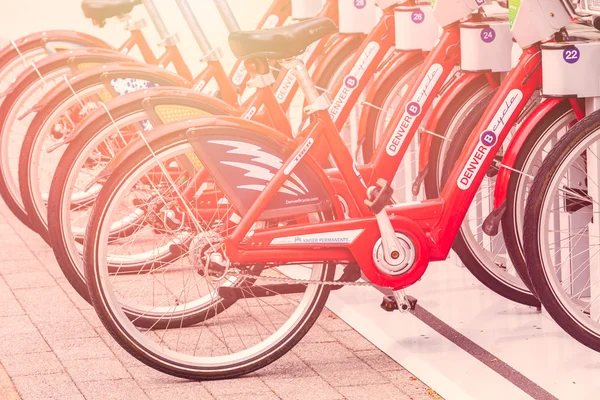 Red Rental bikes — Stock Photo, Image