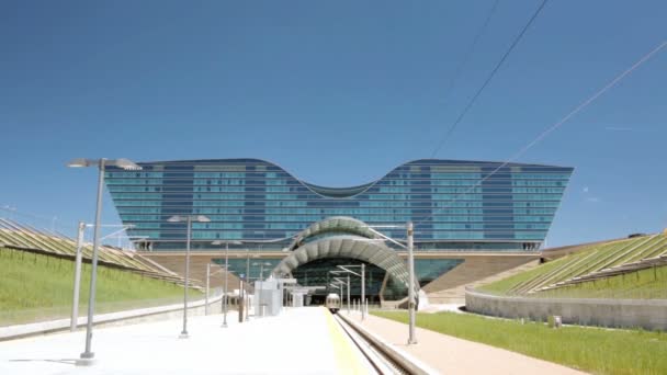 Denver Airport commuter rail station — Stock Video