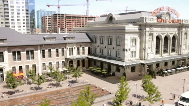 Historischer Bahnhof nach Sanierung. — Stockvideo