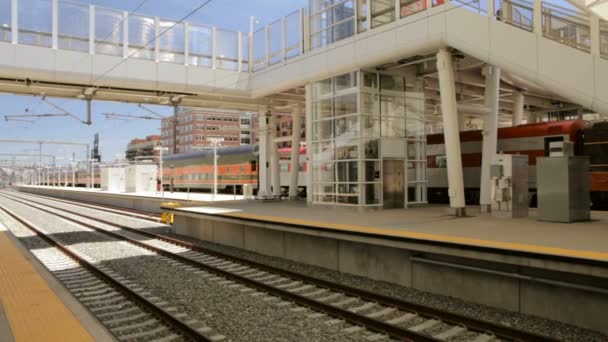 Plataforma de tren de Union Station en Denver — Vídeo de stock