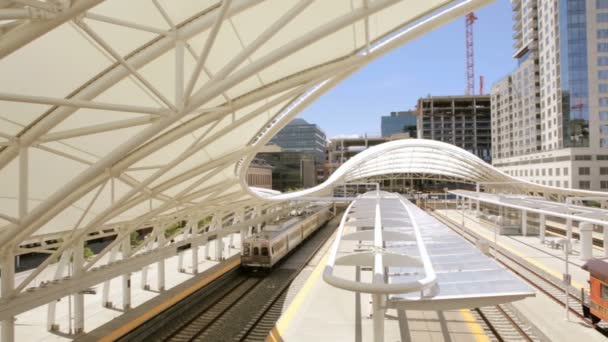 Denver Union İstasyonu tren platformu — Stok video