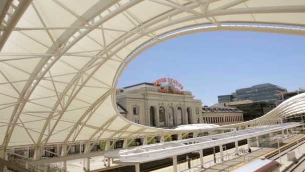 Plataforma de trem da Union Station em Denver — Vídeo de Stock