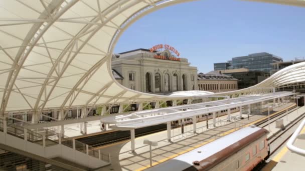 Plataforma de trem da Union Station em Denver — Vídeo de Stock