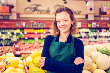 clerk at Grocery store clipart