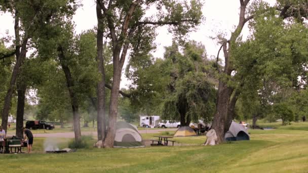 Sommar camping på Cherry Creek State Park — Stockvideo