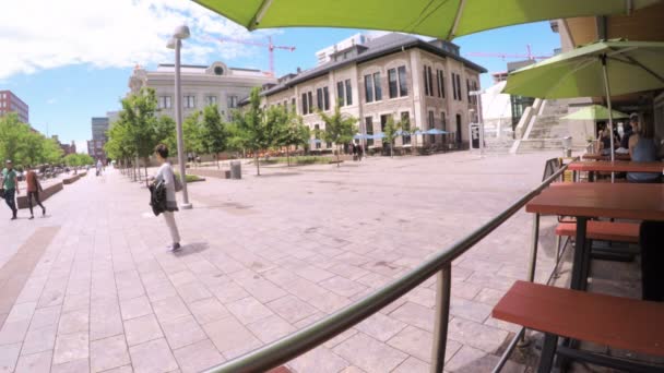 Plaza på framsidan av den Union Station. — Stockvideo