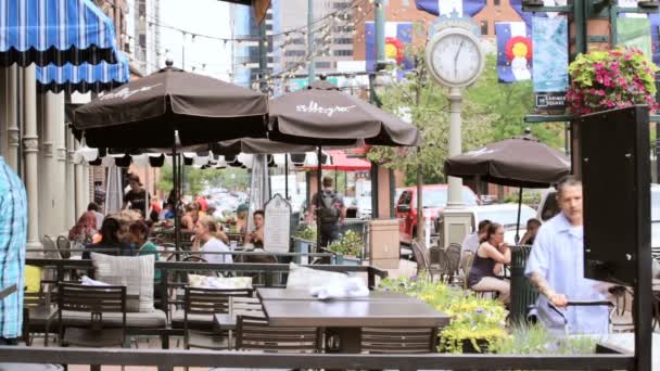 Plaza histórica de Larimer en el verano . — Vídeo de stock