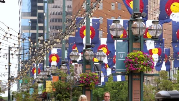 Historical Larimer Square in the Summer. — Stock Video