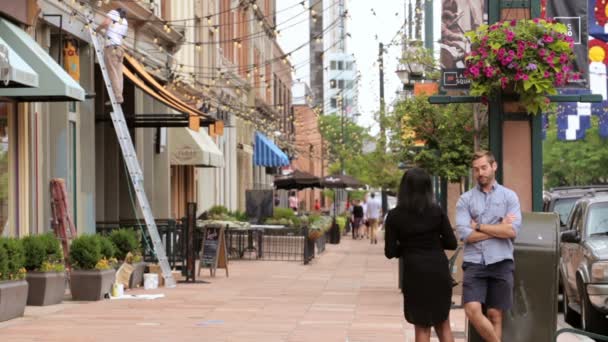 Place historique Larimer en été . — Video