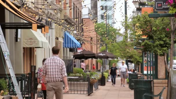 Historical Larimer Square in the Summer. — Stock Video