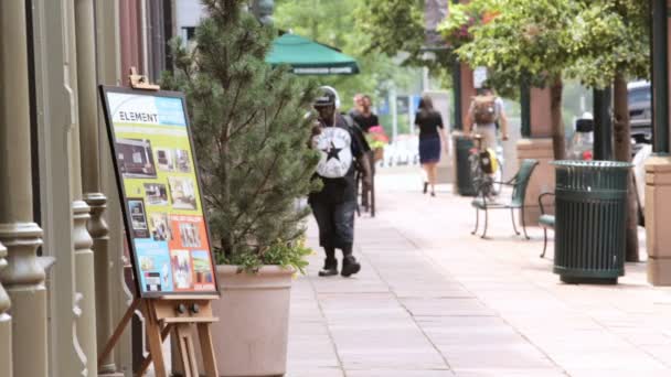 Historische Larimer plein in de zomer. — Stockvideo