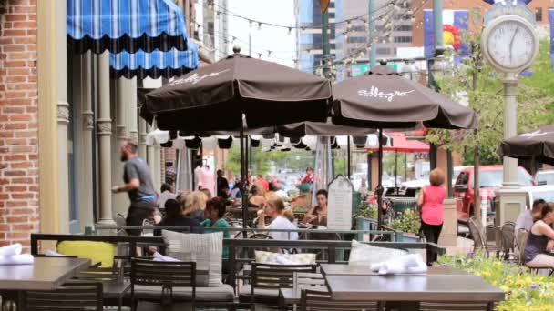 Plaza histórica de Larimer en el verano . — Vídeo de stock