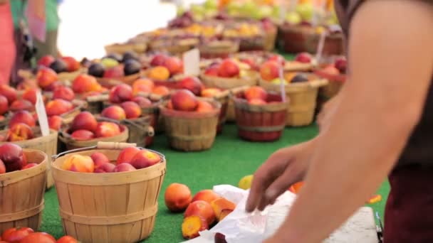 Fruits et légumes frais au marché local. — Video