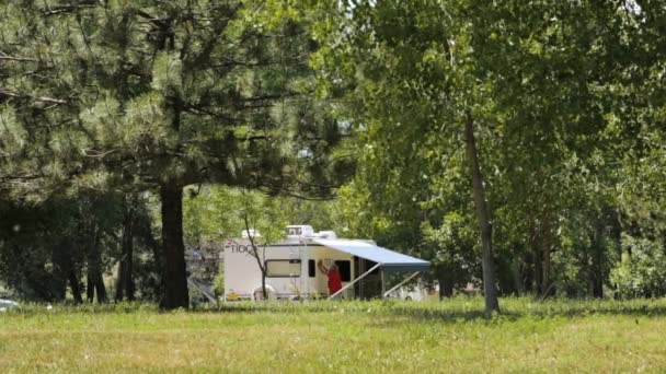 Vista del camping RV — Vídeos de Stock
