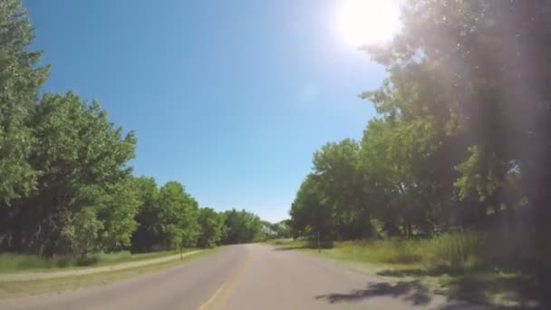 Auto rijden door grasland — Stockvideo