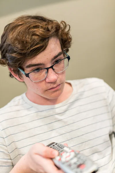 Teenager Watching TV — Stock Photo, Image