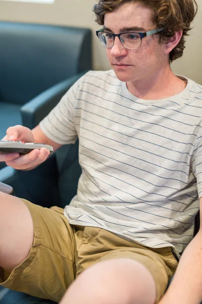 Teenager Watching TV — Stock Photo, Image