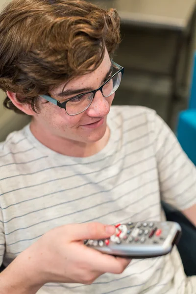 Teenager Watching TV — Stock Photo, Image