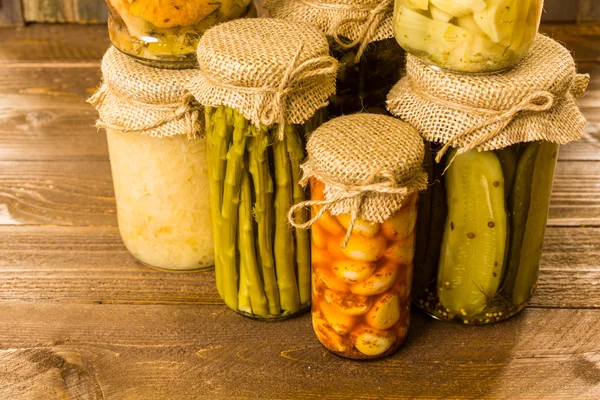 Homemade Canned vegetables — Stock Photo, Image