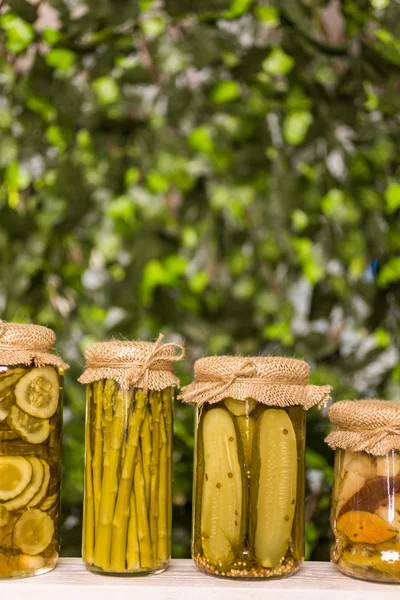 Homemade Canned vegetables — Stock Photo, Image