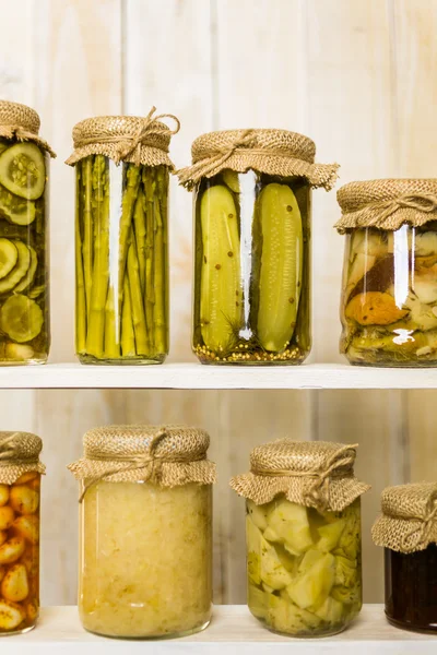 Homemade Canned vegetables — Stock Photo, Image