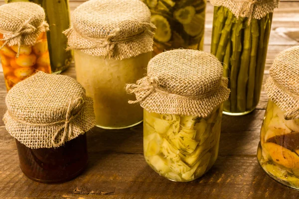 Homemade Canned vegetables — Stock Image Homemade Canned vegetables Royalty Free Stock Photos