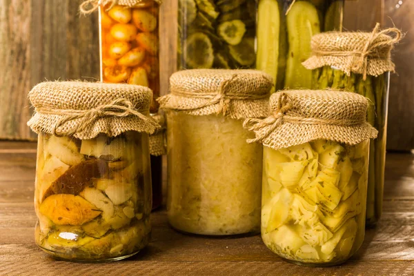 Homemade Canned vegetables — Stock Image Homemade Canned vegetables Royalty Free Stock Images