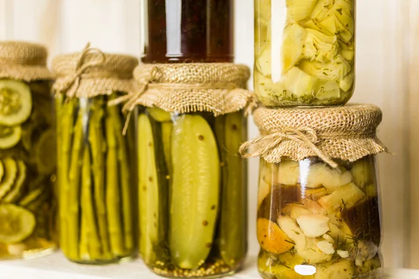 Homemade Canned vegetables — Stock Image Homemade Canned vegetables Stock Image