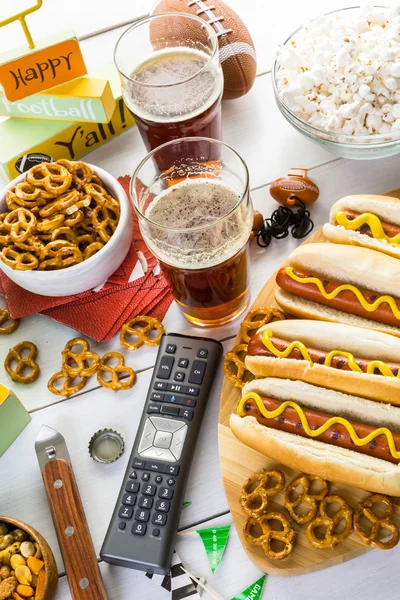 Appetizers for Football party — Stock Photo, Image