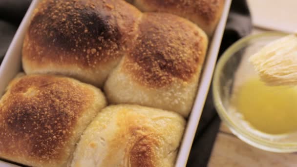 Homemade dinner rolls — Stock Video